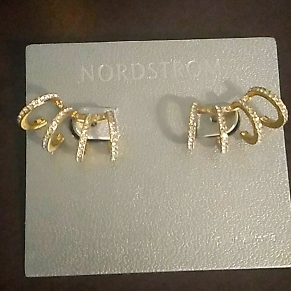 NWOT gold plated crawling jacket earrings - Picture 1 of 3